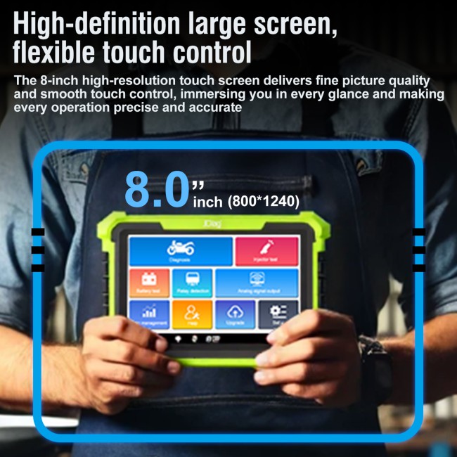 TOPDIAG M400 Intelligent Motorcycle Diagnostic Scanner 8-inch Large Screen ABS Diagnostic Analog Signal Output Battery Testing