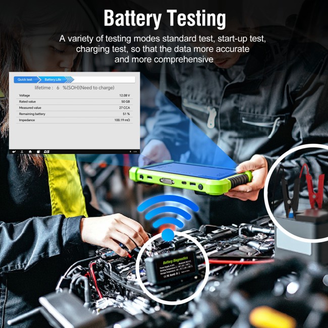 TOPDIAG M400 Intelligent Motorcycle Diagnostic Scanner 8-inch Large Screen ABS Diagnostic Analog Signal Output Battery Testing