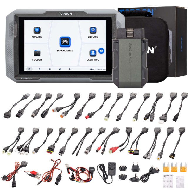 TOPDON UltraDiag Ultra Diag Moto 8 inch Wireless Motorcycle Diagnostic Tool Bi-directional Support 81+ Brands Motors 40+ Service Functions