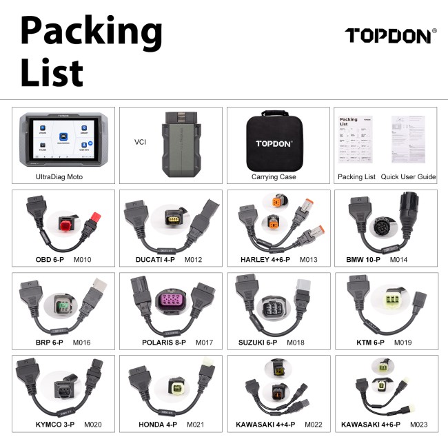 TOPDON UltraDiag Ultra Diag Moto 8 inch Wireless Motorcycle Diagnostic Tool Bi-directional Support 81+ Brands Motors 40+ Service Functions