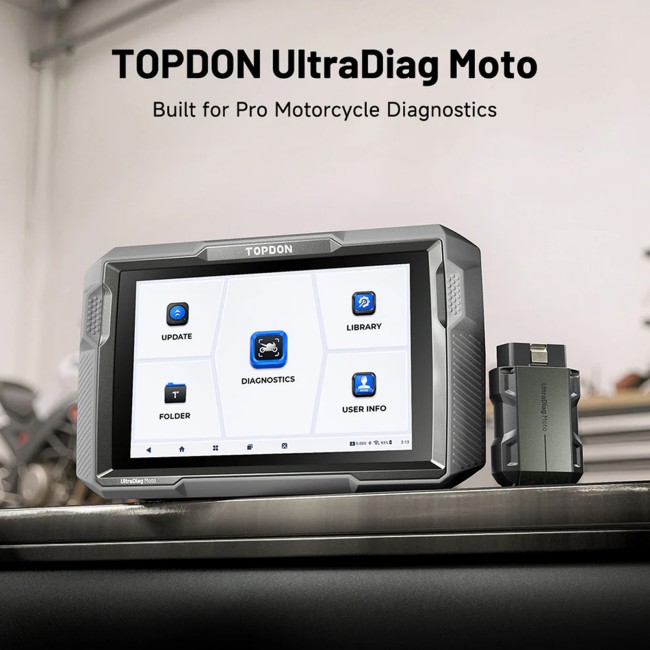 TOPDON UltraDiag Ultra Diag Moto 8 inch Wireless Motorcycle Diagnostic Tool Bi-directional Support 81+ Brands Motors 40+ Service Functions