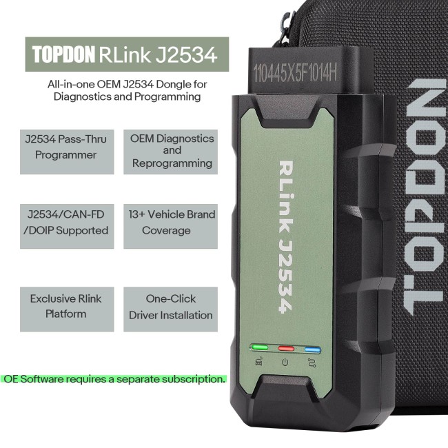 TOPDON Rlink J2534 Pass-Thru Programmer Supports All J2534 Protocols