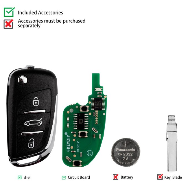 [5Pcs/Lot] KEYDIY KD NB11-3 Universal Remote Key 3 Buttons