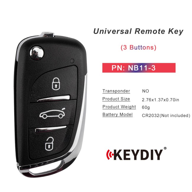[5Pcs/Lot] KEYDIY KD NB11-3 Universal Remote Key 3 Buttons