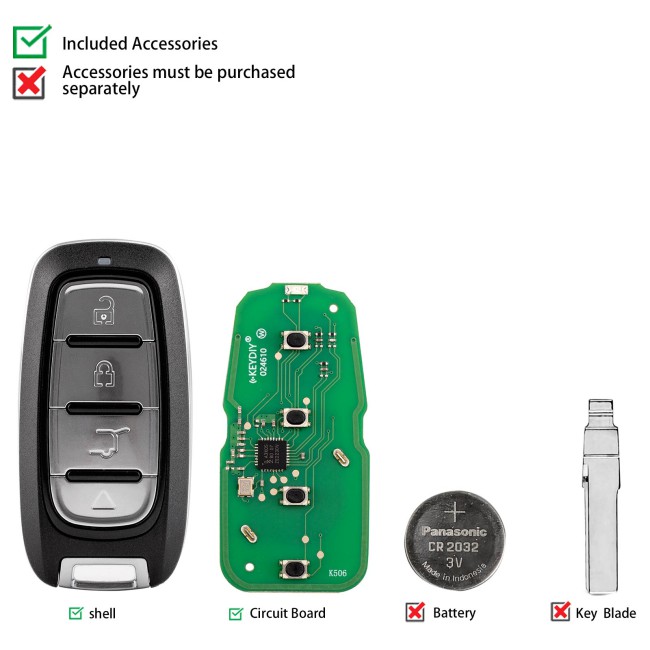 [5Pcs/Lot] KEYDIY KD ZB27-4 Universal Smart Remote Key 4 Buttons for Chrysler Type