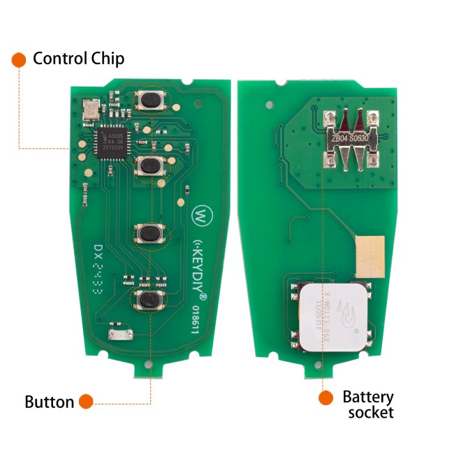 [5Pcs/Lot] KEYDIY KD ZB04-4 KD Universal Smart Remote Key (Right Slot) 3+1 Buttons for Hyundai Type