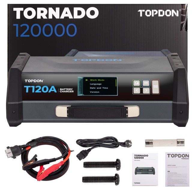 TOPDON T120A Stable Power Supply & 12V Battery Charger Cable Length: 2M