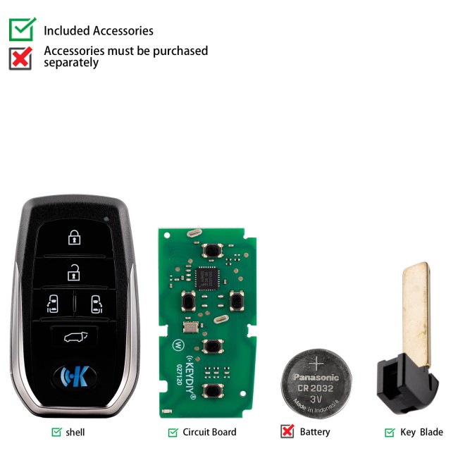 [5Pcs/Lot] KEYDIY KD ZB35-5 Universal Smart Remote Key 5 Buttons for Toyota Type