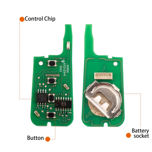 [5Pcs/Lot] KEYDIY KD B13-4 Universal Flip Remote Key 3+1 Buttons for Toyota Type