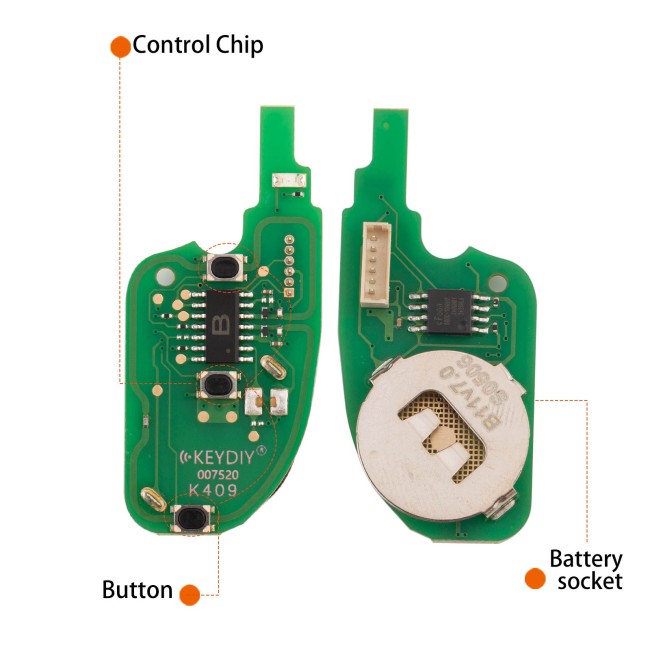 [5Pcs/Lot] KEYDIY KD B11-2+1 Universal Flip Remote Key 2+1 Buttons for Peugeot Type