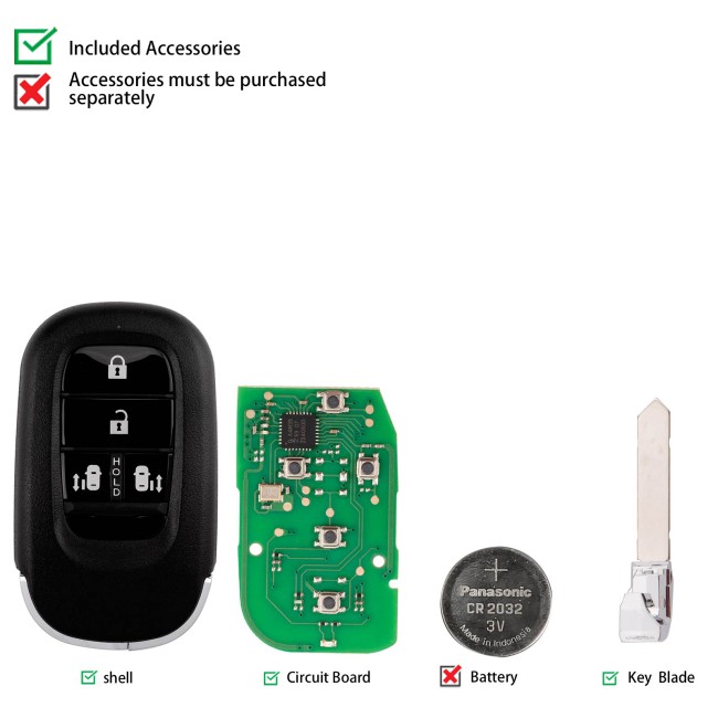 [5Pcs/Lot] KEYDIY KD ZB46-4 Universal Smart Remote Key (Side Doors) 4 Buttons for Honda Type ZB46-4