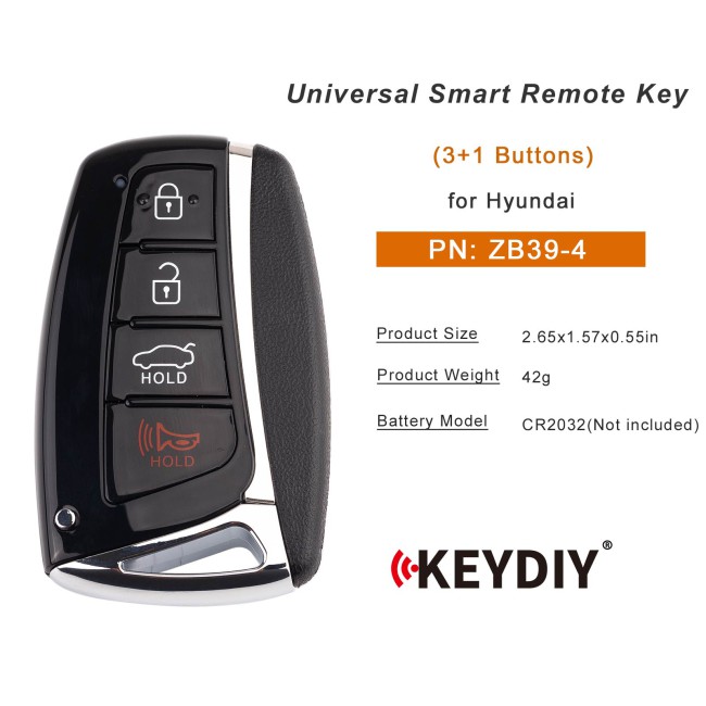 [5Pcs/Lot] KEYDIY KD ZB39-4 Universal Smart Remote Key 3+1 Buttons for Hyundai Type