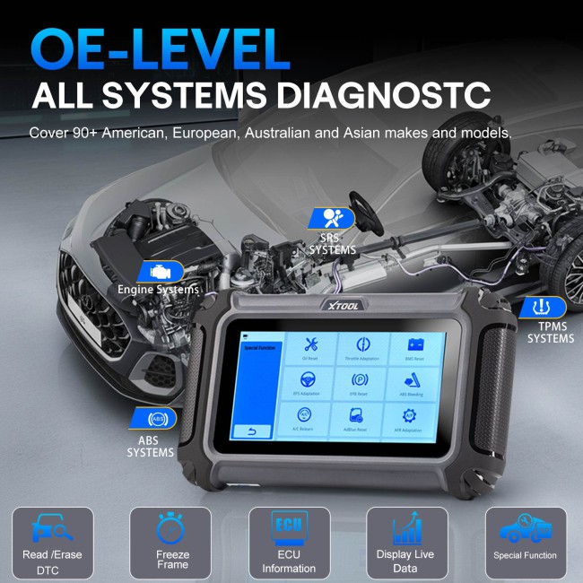 XTOOL D6S Diagnostic Tool with 30 Maintenance Services Free Update