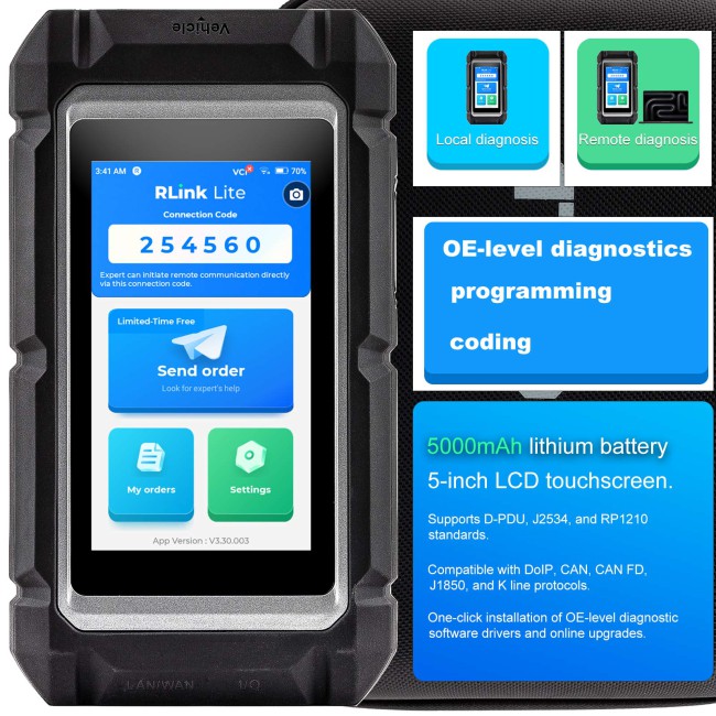 TOPDON RLink Lite All-in-one Special Inspection 13 in 1 D9S D9S OE-level Diagnostics Compliant with D-PDU J2534 and RP1210 Free Update