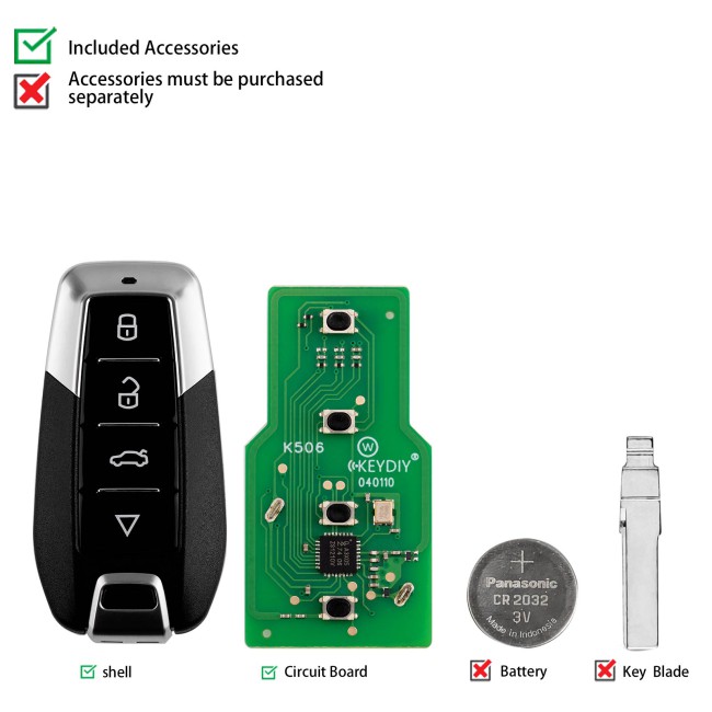 [5Pcs/Lot] KEYDIY KD ZB61-4 Universal Smart Remote Key 4 Buttons