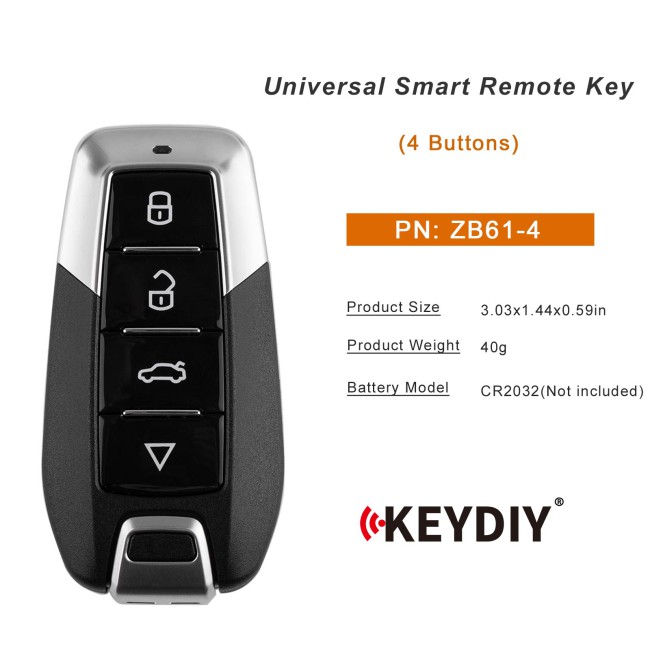 [5Pcs/Lot] KEYDIY KD ZB61-4 Universal Smart Remote Key 4 Buttons