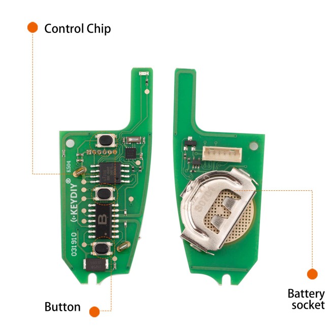 [5Pcs/Lot] KEYDIY KD B02-3 (Metal Button) Universal Flip Remote Key 3 Buttons for Audi Type