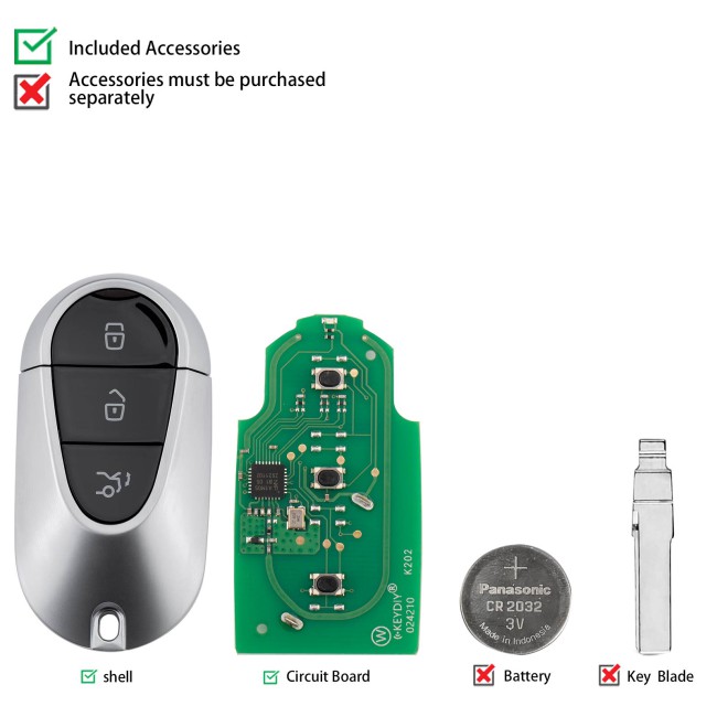 [5Pcs/Lot] KEYDIY KD ZB29-3 Universal Smart Remote Key 3 Buttons for MB Maybach Type