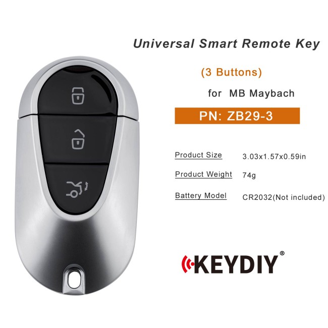 [5Pcs/Lot] KEYDIY KD ZB29-3 Universal Smart Remote Key 3 Buttons for MB Maybach Type