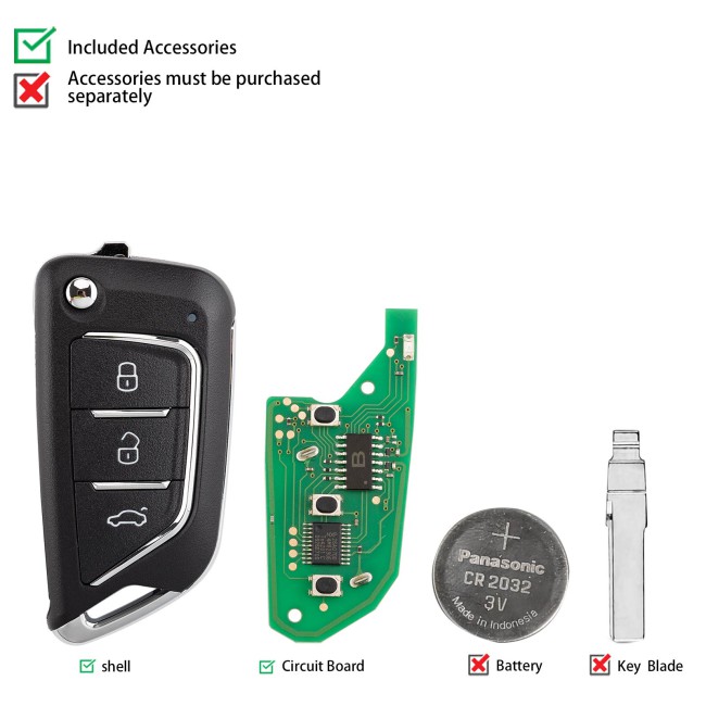[5Pcs/Lot] KEYDIY KD NB21-3 Universal Remote Key 3 Buttons
