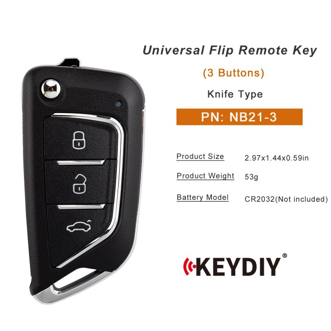 [5Pcs/Lot] KEYDIY KD NB21-3 Universal Remote Key 3 Buttons