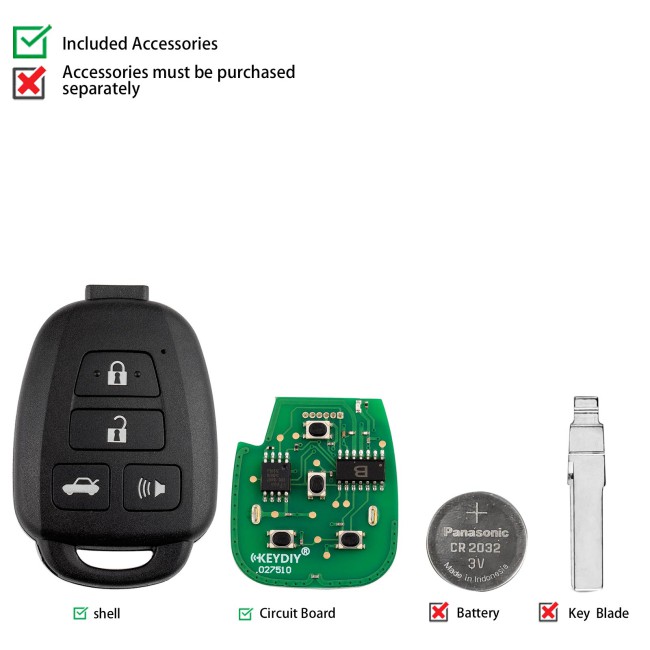 [5Pcs/Lot] KEYDIY KD B35-4 Universal Remote Key B Series 4 Buttons for Toyota Type