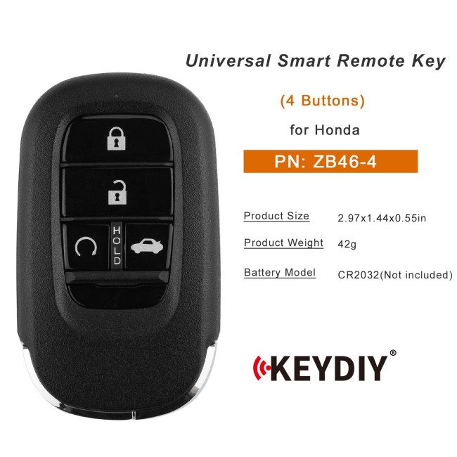 [5Pcs/Lot] KEYDIY KD ZB46-4 (Start) Universal Smart Remote Key 4 Buttons for Honda Type