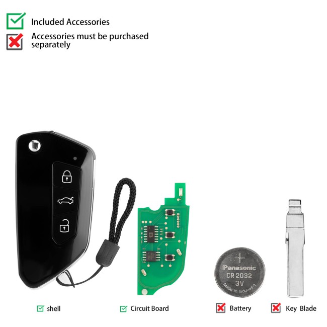 [5Pcs/Lot] KEYDIY KD B33-3 Universal Remote Key 3 Buttons for Volkswagen Golf 8 Type