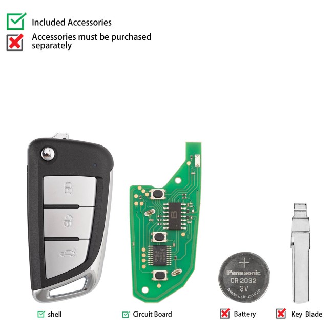 [5Pcs/Lot] KEYDIY KD NB59-3 Universal Flip Remote Key 3 Buttons