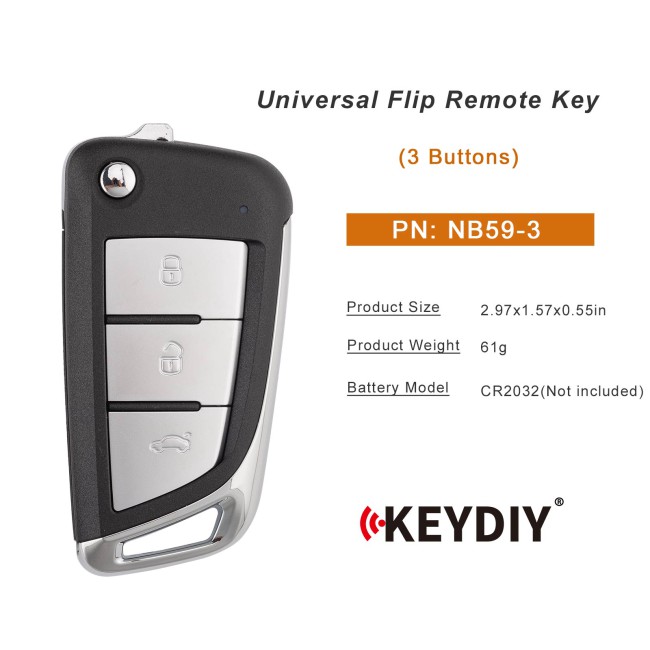 [5Pcs/Lot] KEYDIY KD NB59-3 Universal Flip Remote Key 3 Buttons