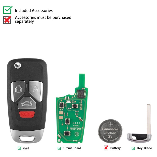 [5Pcs/Lot] KEYDIY KD NB27-4 Universal Remote Key 4 Buttons