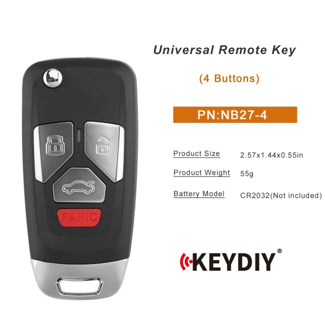[5Pcs/Lot] KEYDIY KD NB27-4 Universal Remote Key 4 Buttons