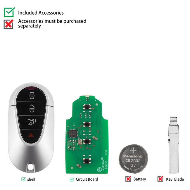 [5Pcs/Lot] KEYDIY KD ZB29-4 Universal Smart Remote Key 3+1 Buttons for MB Maybach Type
