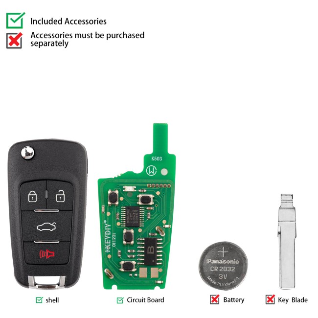 [5Pcs/Lot] KEYDIY KD NB18-4 Universal Remote Key 4 Buttons