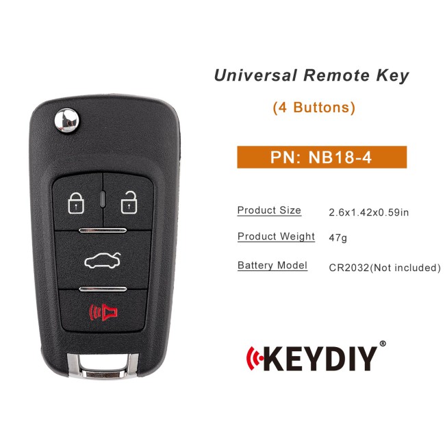 [5Pcs/Lot] KEYDIY KD NB18-4 Universal Remote Key 4 Buttons