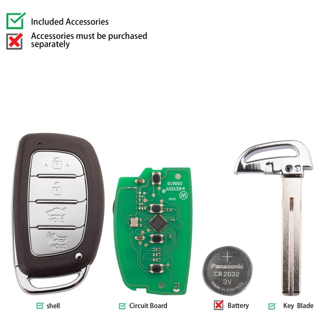 [5pcs/lot] KEYDIY KD ZB33-4 Universal Smart Remote Key 3+1 Buttons for Hyundai Type