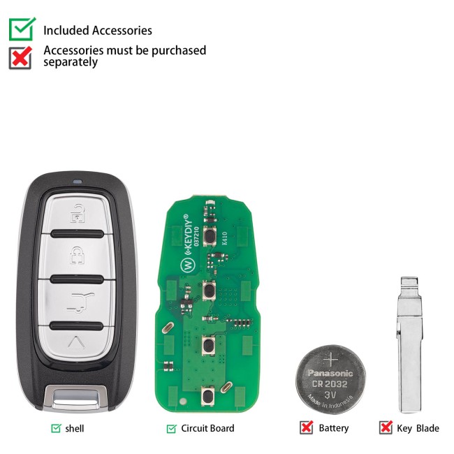 [5Pcs/Lot] KEYDIY KD TB27-4 Universal Smart Remote Key 4 Buttons for Chrysler Type