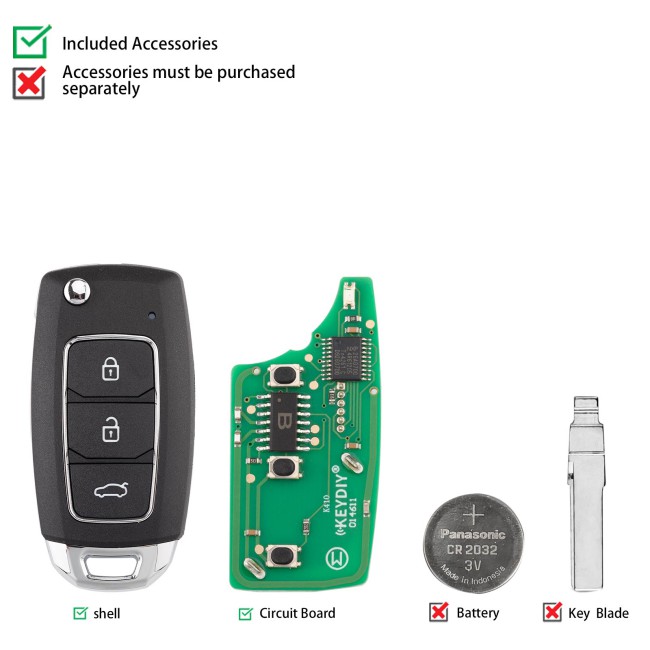 [5Pcs/Lot] KEYDIY KD NB28-3 Universal Remote Key 3 Buttons