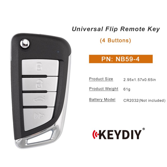 [5Pcs/Lot] KEYDIY KD NB59-4 Universal Flip Remote Key 4 Buttons