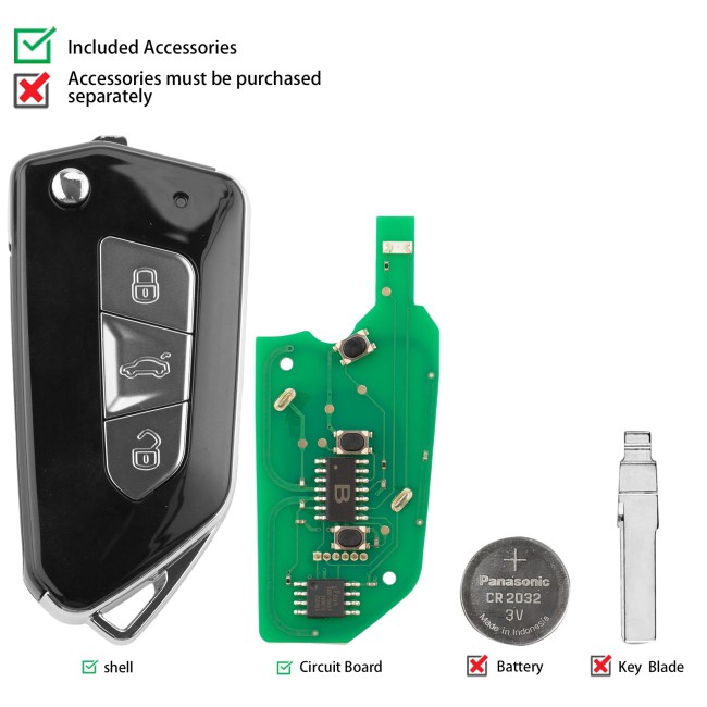 [5Pcs/Lot] KEYDIY KD B34-3 Universal Flip Remote Key 3 Buttons for VW Type