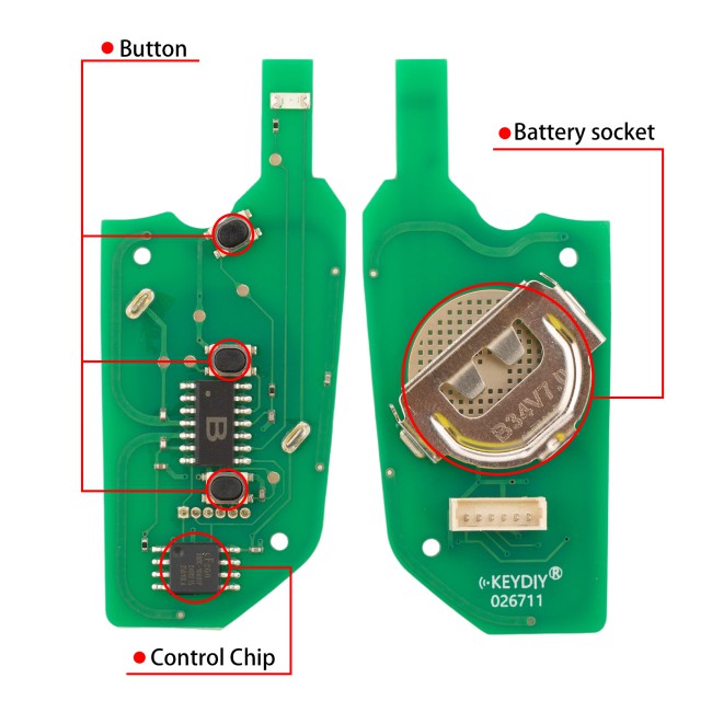 [5Pcs/Lot] KEYDIY KD B34-3 Universal Flip Remote Key 3 Buttons for VW Type