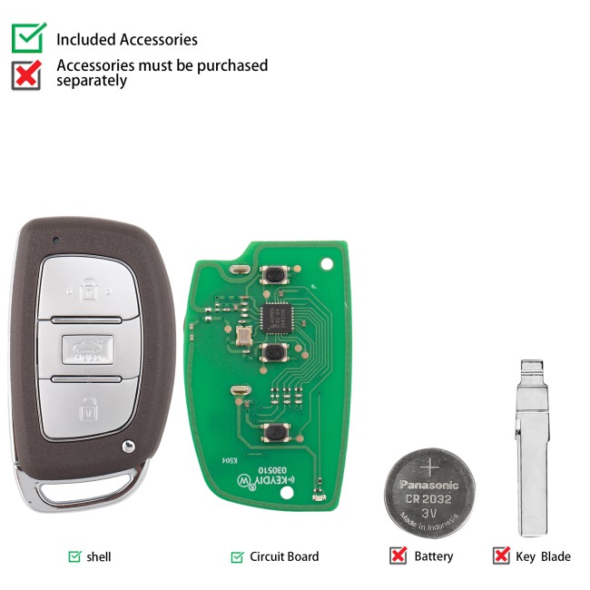 [5pcs/lot] KEYDIY KD ZB33-3 Universal Smart Remote Key 3 Buttons for Hyundai Type 