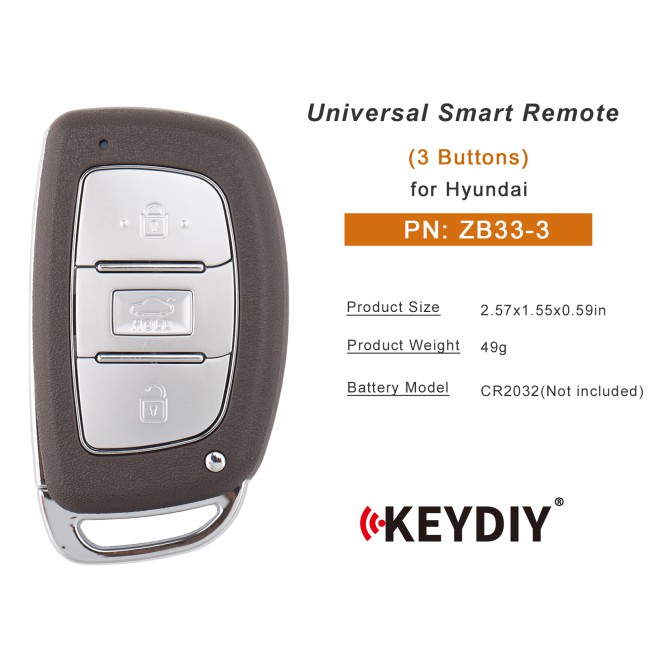[5pcs/lot] KEYDIY KD ZB33-3 Universal Smart Remote Key 3 Buttons for Hyundai Type 