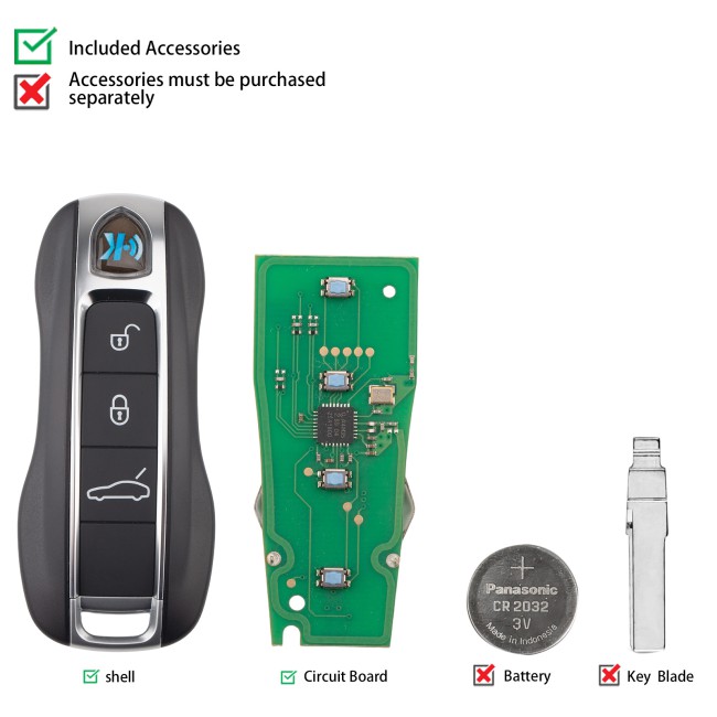 5Pcs/Lot] KEYDIY KD ZB19-3 Universal Smart Remote Key 3 Buttons for Porsche Type