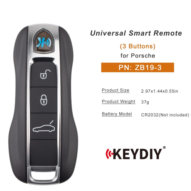 5Pcs/Lot] KEYDIY KD ZB19-3 Universal Smart Remote Key 3 Buttons for Porsche Type