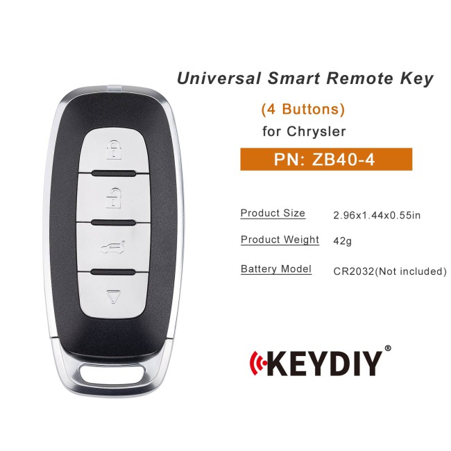 [5Pcs/Lot] KEYDIY KD ZB40-4 Universal Smart Remote Key 4 Buttons for Chrysler Type