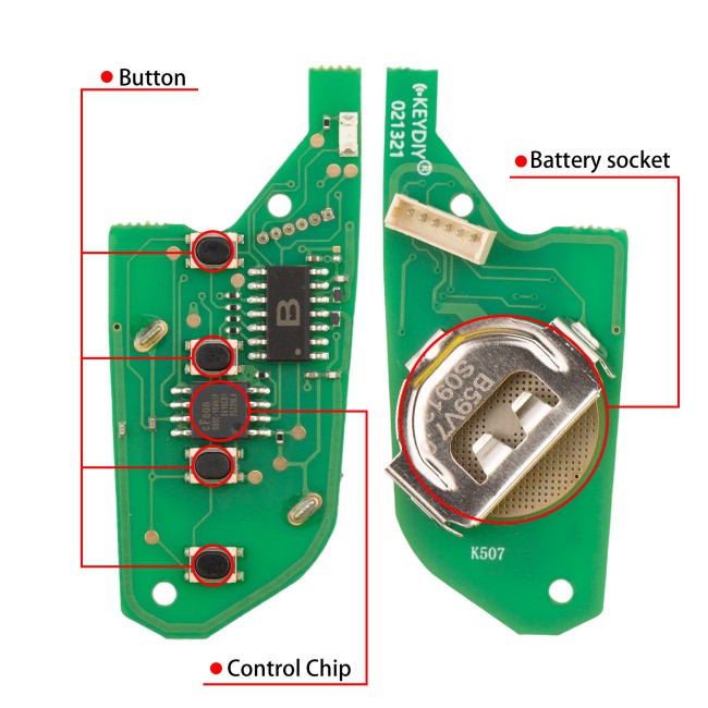 [5Pcs/Lot] KEYDIY KD B59-4 Universal Flip Remote Key 4 Buttons