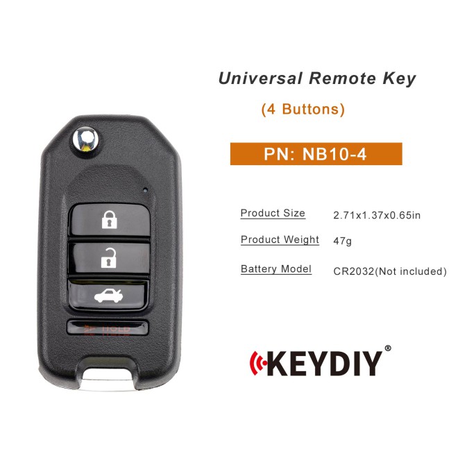 [5Pcs/Lot] KEYDIY KD NB10-4 Universal Remote Key 4 Buttons