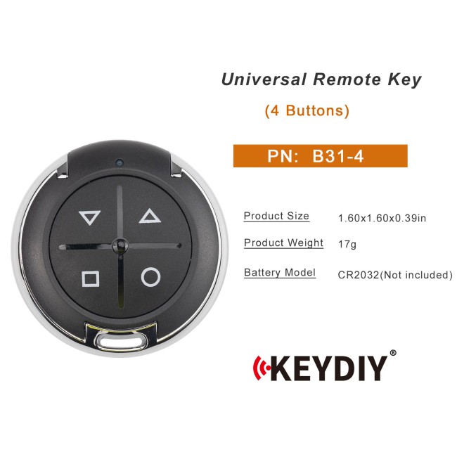 [5Pcs/Lot] KEYDIY KD B31-4 Symbol Version Universal Remote Key 4 Buttons Garage Type