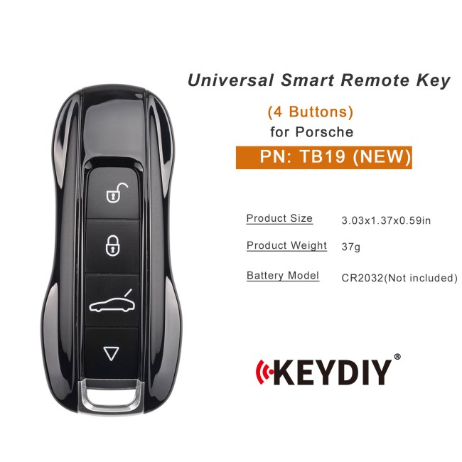 [5Pcs/Lot] KEYDIY KD TB19 (NEW) Universal Smart Remote Key 3 Buttons for Porsche Type
